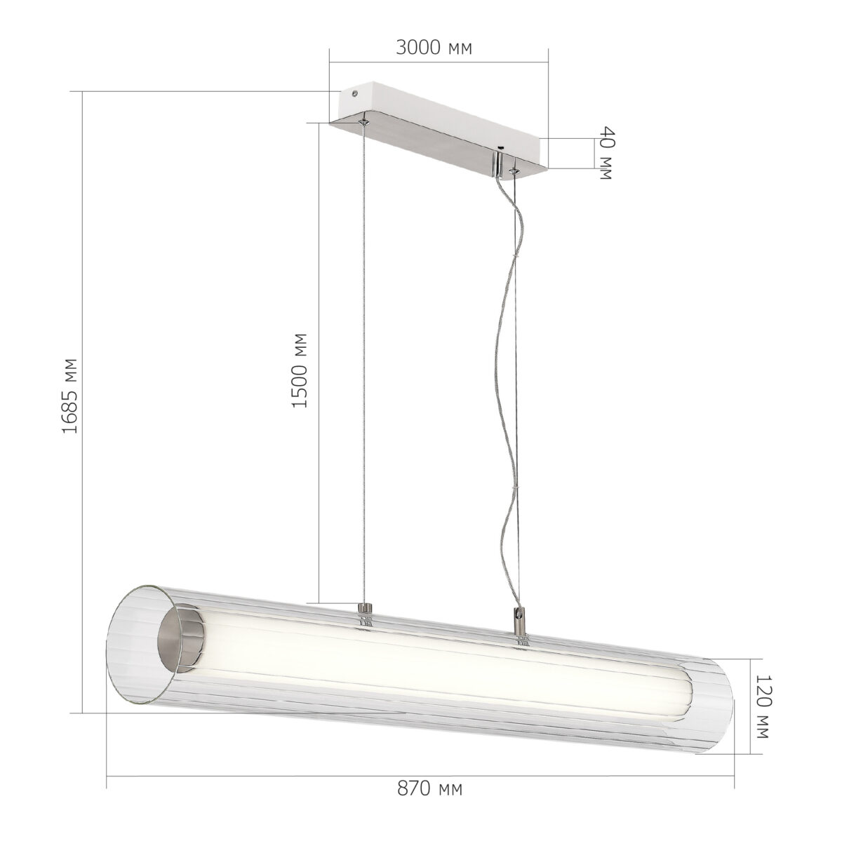 SL2010.103.01 Светильник подвесной ST-Luce Никель/Белый, Прозрачный LED 1*33W 3000K/4000K ЭНФИС — изображение 7