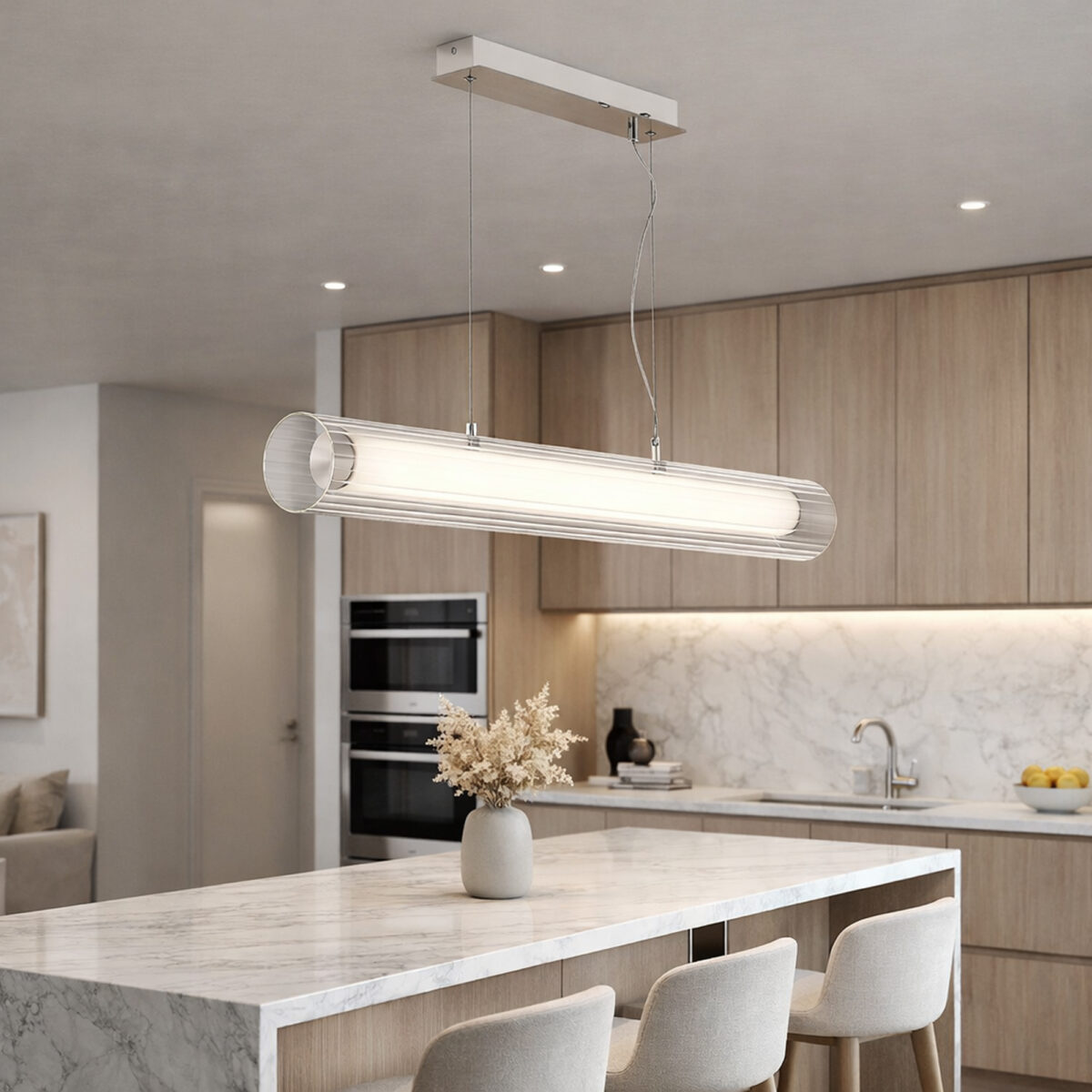 SL2010.103.01 Светильник подвесной ST-Luce Никель/Белый, Прозрачный LED 1*33W 3000K/4000K ЭНФИС — изображение 8