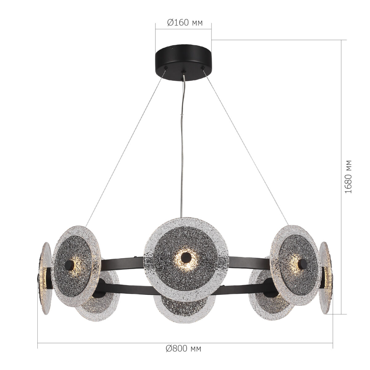 SL6142.443.01 Светильник подвесной ST-Luce черный/дымчатый LED 1*44W 4000K АЛЮМО — изображение 5