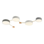 SLE600102-04 Светильник потолочный Золотистый, Светлое дерево/Белый, Серый LED 4*16,5W 4000K ДОССЕНА