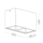 ST168.502.02 Светильник потолочный Белый GU10 2*50W IP20 L82,5xW165xH104 220V Без ламп Накладные светильники — изображение 2