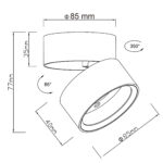 ST651.402.01 Светильник потолочный Черный GX53 1*50W IP20 D85xH77 220V Без ламп Накладные светильники — изображение 5