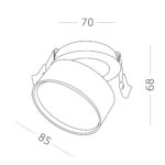 ST651.548.09 Встраиваемый поворотный светильник Белый LED 1*9W 4000K 720Lm Ra>90 120° IP20 D85xH68 1 Встраиваемые светильники — изображение 6