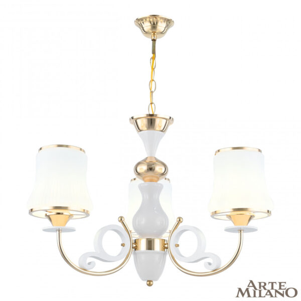 Люстра подвесная с плафонами 301097/3 Wh/Gd Arte Milano (Артемилано)