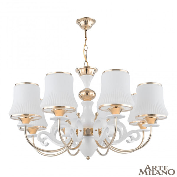 Люстра подвесная с плафонами 301097/8 Wh/Gd Arte Milano (Артемилано)