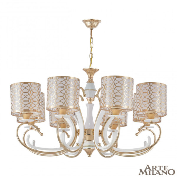 Люстра подвесная с плафонами 301237/8 Wh/Gd Arte Milano (Артемилано)