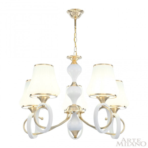 Люстра подвесная с плафонами 302387/5 Wh/Gd Arte Milano (Артемилано)