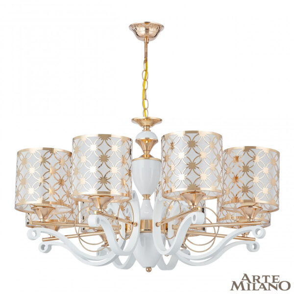 Люстра подвесная с плафонами 303097/8 Wh/Gd Arte Milano (Артемилано)