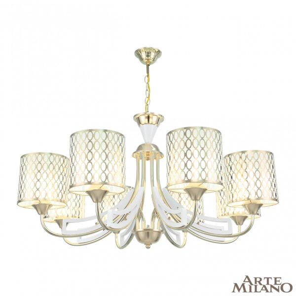 Люстра подвесная с плафонами 303387/8 Wh/Gd Arte Milano (Артемилано)