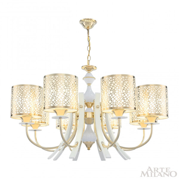 Люстра подвесная с плафонами 306067/8 Wh/Gd Arte Milano (Артемилано)