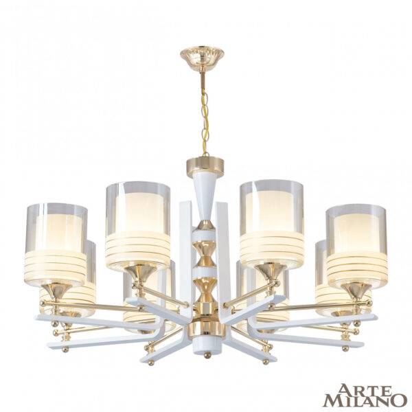Люстра подвесная с плафонами 306087/8 Wh/Gd Arte Milano (Артемилано)