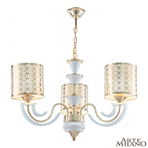 Люстра подвесная с плафонами 308857/3 Wh/Gd Arte Milano (Артемилано)