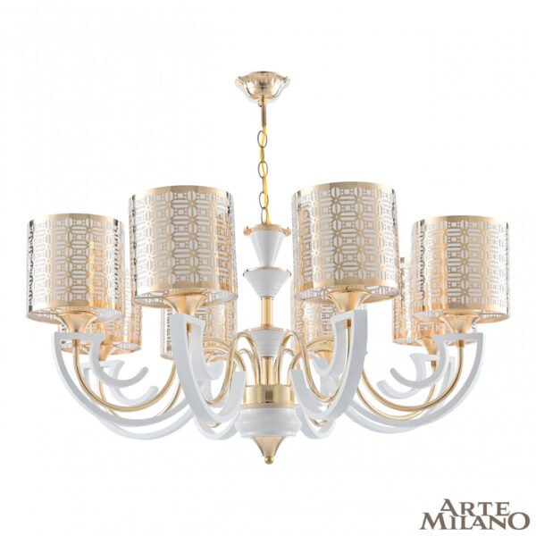 Люстра подвесная с плафонами 308857/8 Wh/Gd Arte Milano (Артемилано)