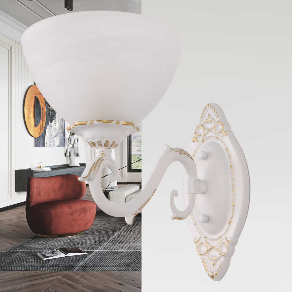 Бра с плафонами 340518/1W WT+G Arte Milano (Артемилано) — изображение 2