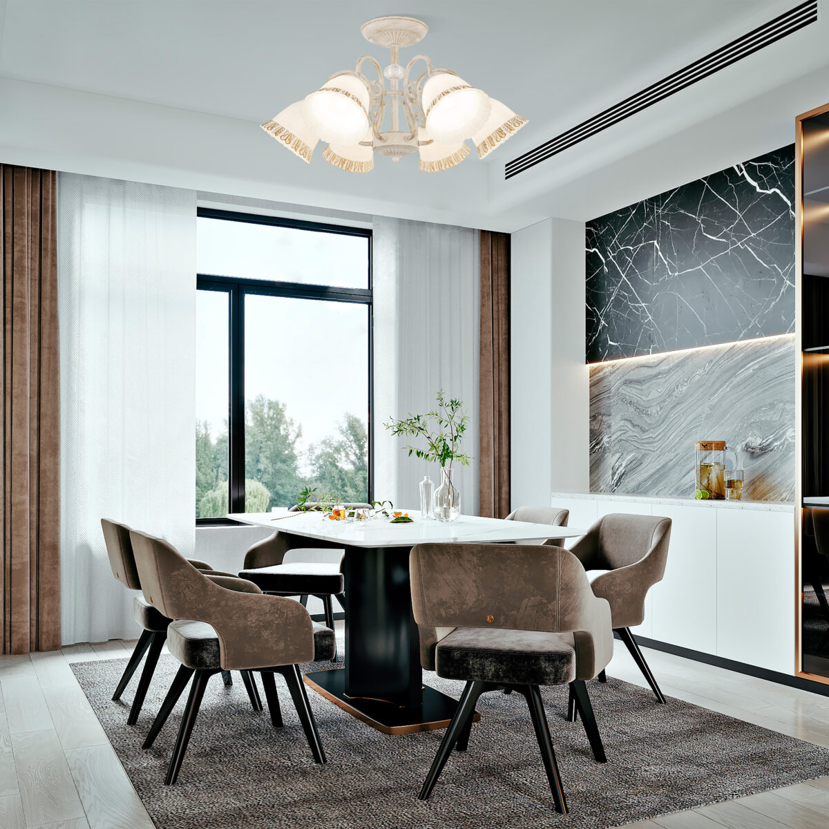 Люстра с плафонами 340800/6 WT+G Arte Milano (Артемилано) — изображение 2