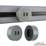 Трековая розетка, 2.1A 250V 380011TS/USBx2 Grey