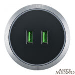 Трековая розетка, 2.1A 250V 380066TS LED/USBx2 Grey — изображение 3