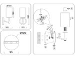 LH56056 BS/FR латунь/белый матовый E14 max 40W 160*120*280 — изображение 6
