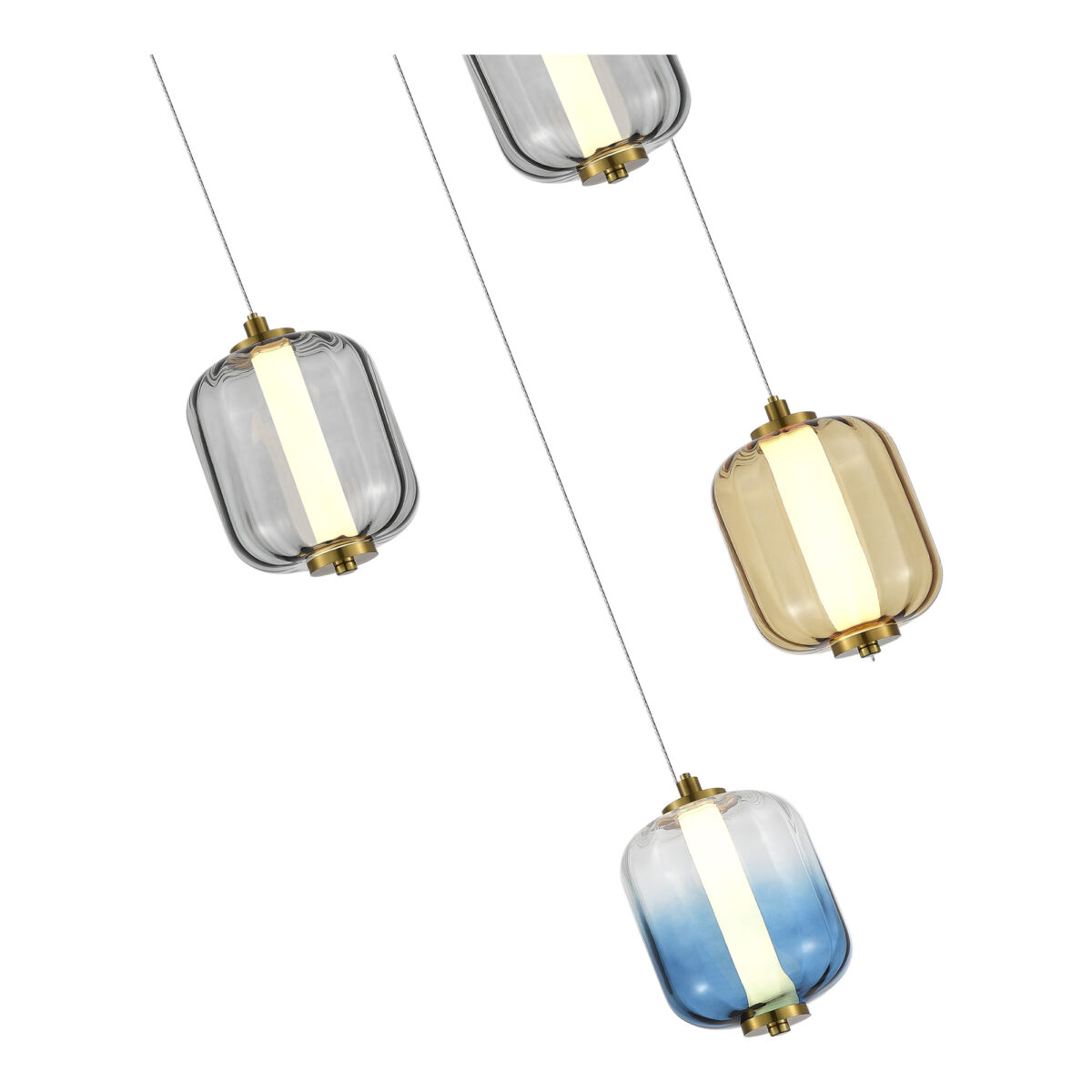 SL1193.303.05 Светильник подвесной ST-Luce Латунь/Янтарный,Дымчатый,Голубой LED 5*10W 3000K САММЕР — изображение 3