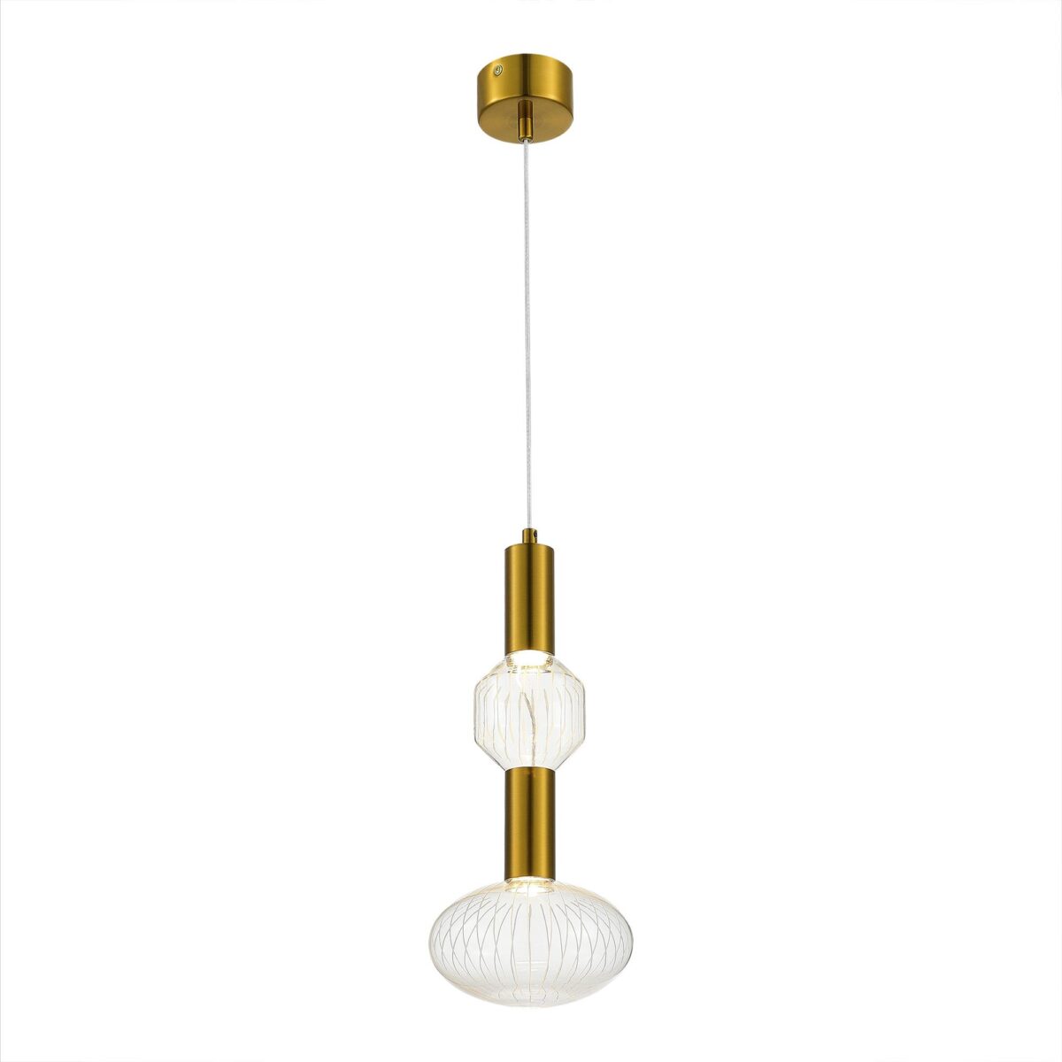 SL6117.223.02_01W SL6117.223.02 Светильник подвесной ST-Luce Латунь/Золотой, Прозрачный LED 2*3W 3000K ТАККЕ — изображение 1