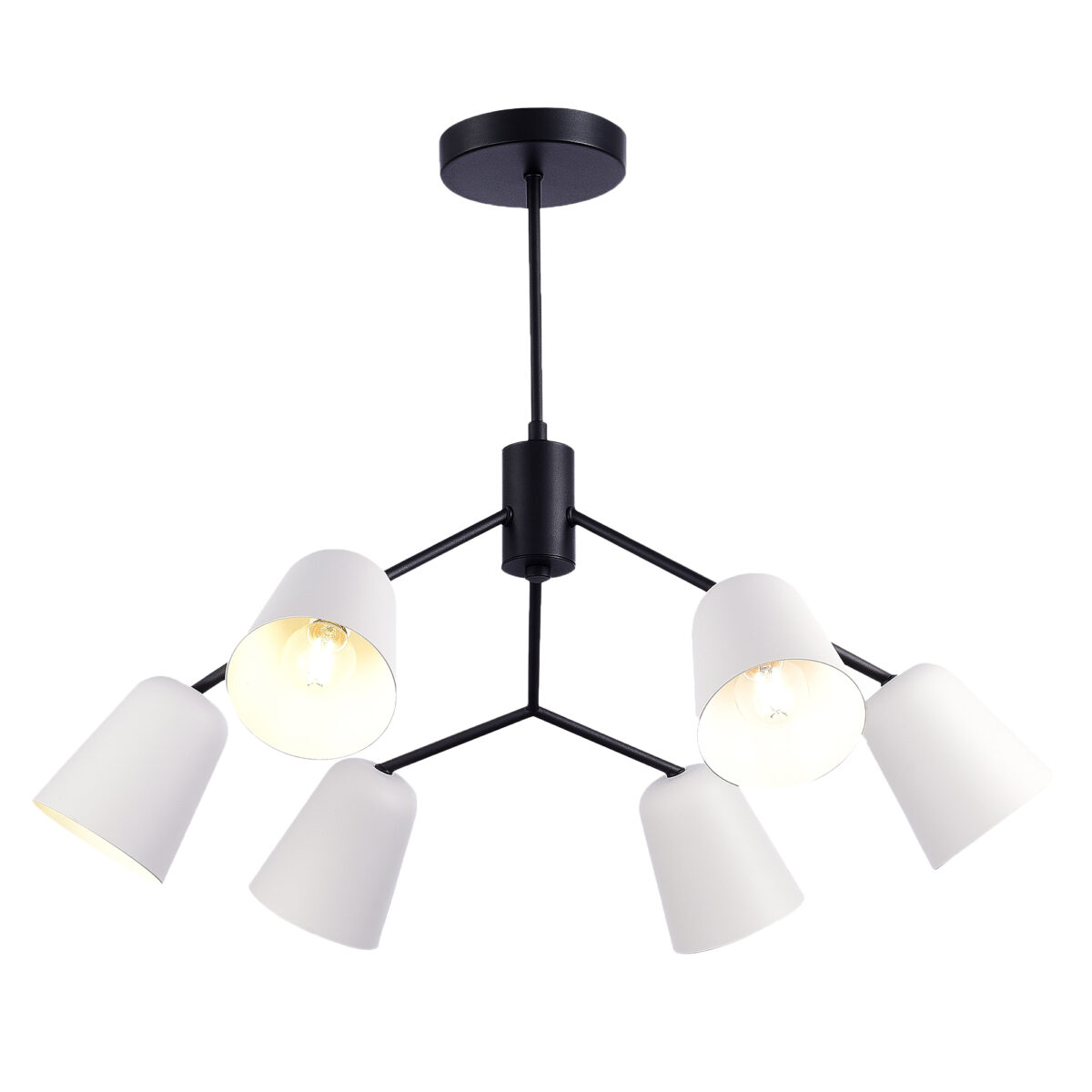 SLE155942-06_01W SLE155942-06 Светильник потолочный Черный/Белый E14 6*40W МАРИО — изображение 1