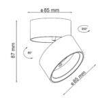 ST651.532.09 Светильник потолочный поворотный Белый LED 1*9W 3000K 720Lm Ra>90 120° IP20 D85xH87 170 Накладные светильники — изображение 4