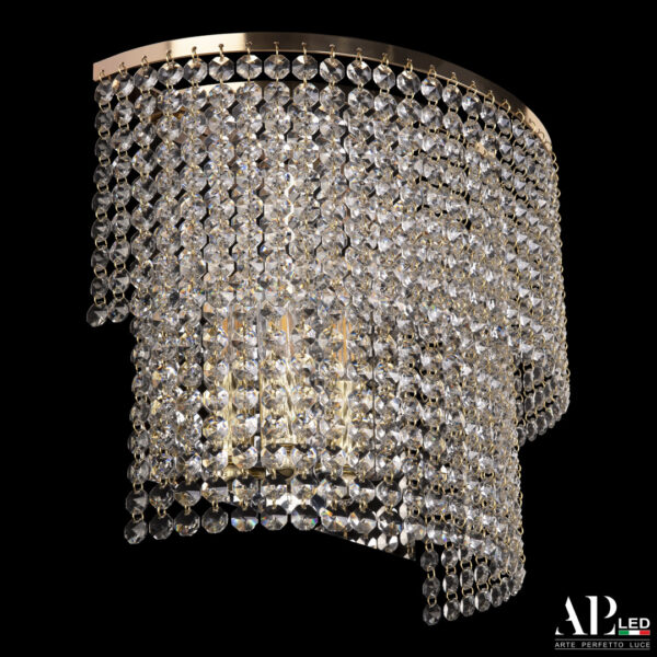 Бра хрустальный каскад S500.B4.35-27.A.E14.Gold Arte Perfetto Luce