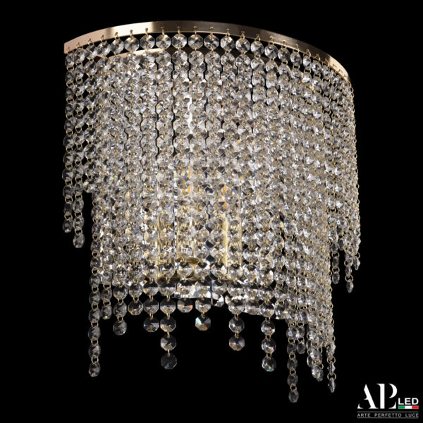 Бра хрустальный каскад S500.B4.35-27.B.E14.Gold Arte Perfetto Luce