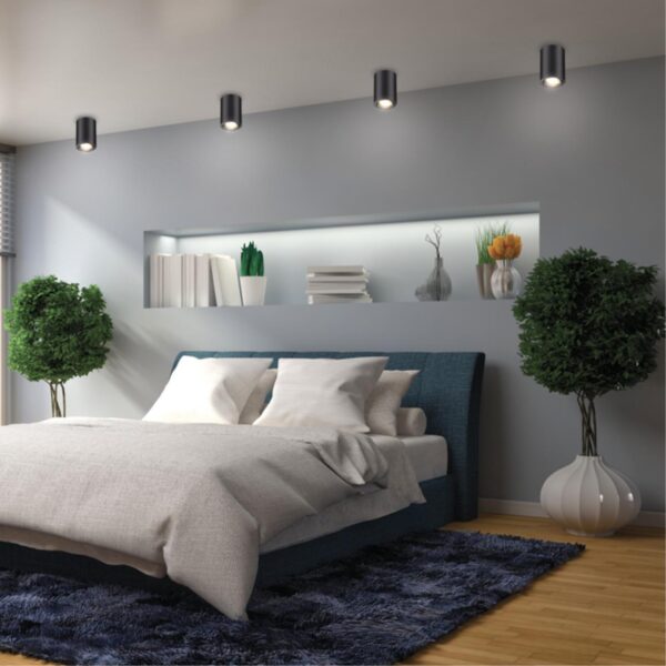 370418 OVER NT19 481 черный Накладной светильник IP20 GU10 50W 220V PIPE
