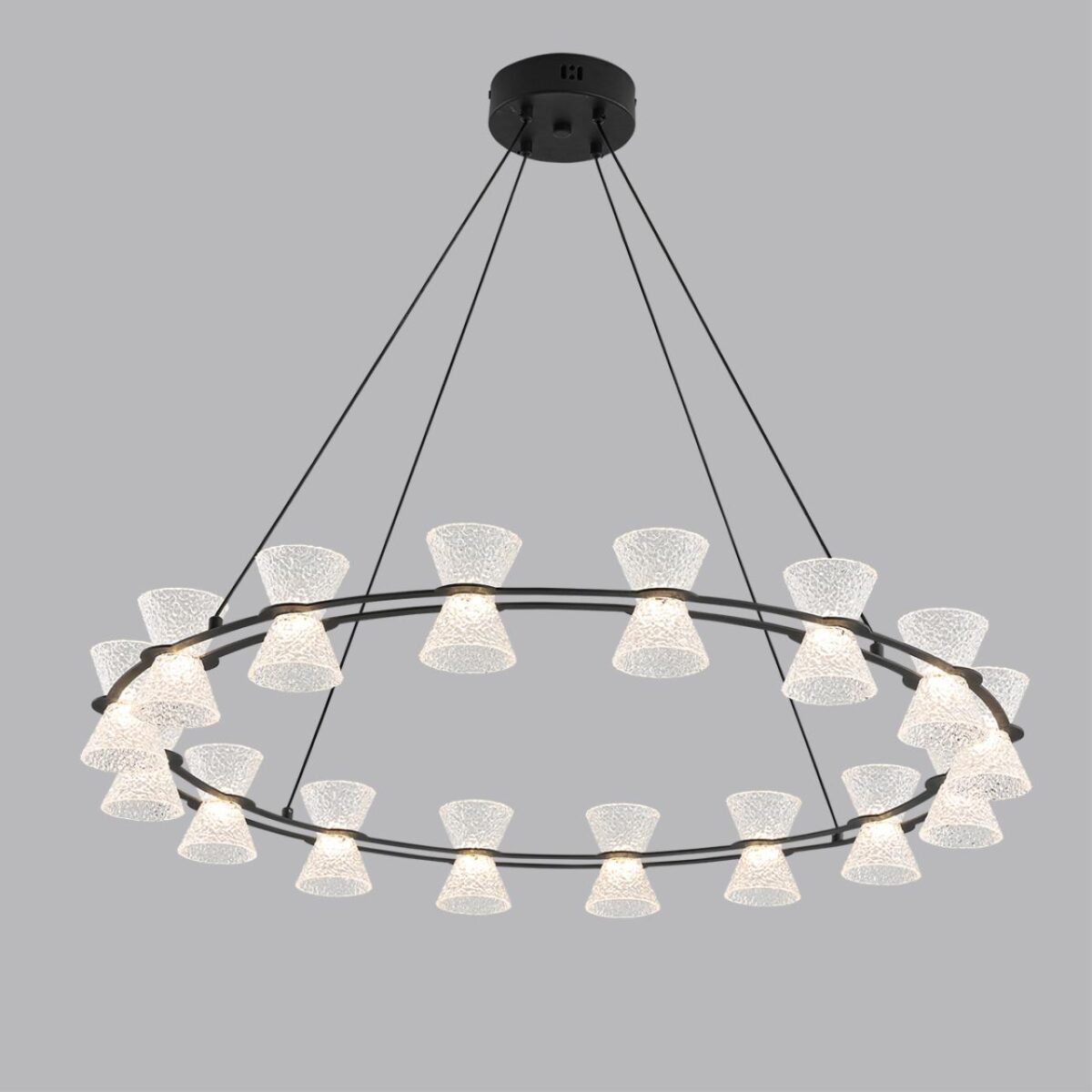 8341/54L LEDIO LN26 228 черный/прозрачный металл/акрил Люстра подвесная LED 54W 3000K 220V VINORA — изображение 2
