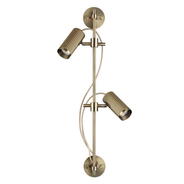 7013/2W HIGHTECH ODL25 477 Настенный св-к поворотный на 50°/180° металл/под латунь IP20 LED GU10 *2 10W 220V MANCHESTER