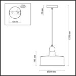 4088/1 PENDANT ODL19 417 темн.серый/золотой Подвес Е27 1*40W BOLLI — изображение 2