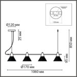 6595/4A MODERNI LN26 217 черный/прозрачный, металл/стекло Подвес E27 4*60W 220V CORNE — изображение 3