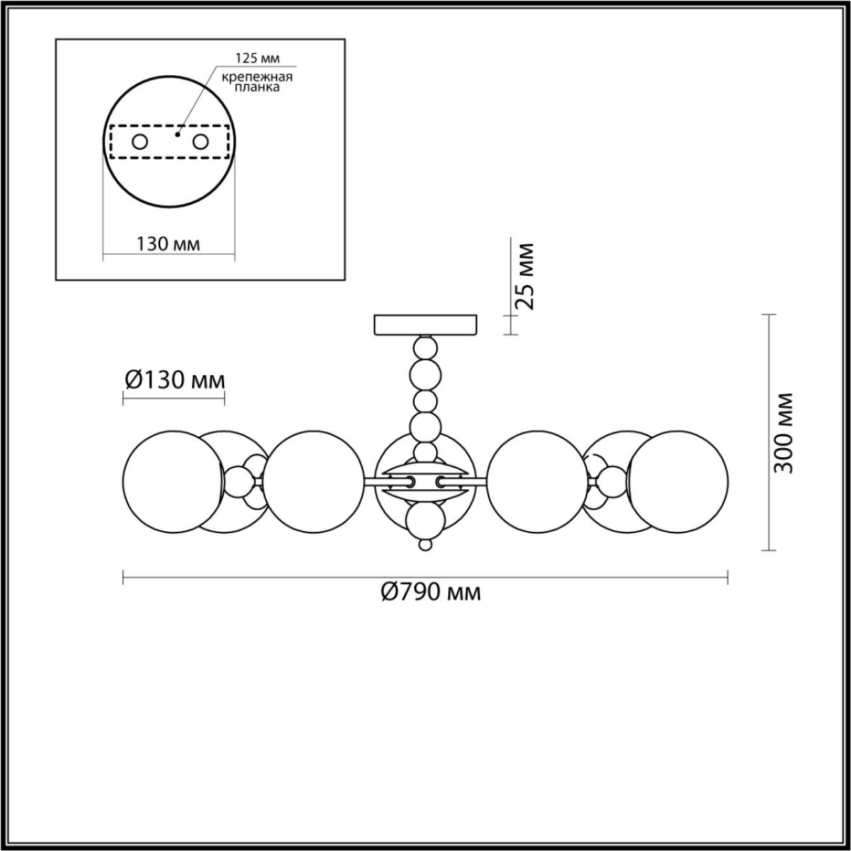 6525/7C MODERNI LN26 358 хром Люстра потолочная E14 7*40W 220V SUNDAY — изображение 3