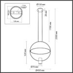 7028/2L HIGHTECH ODL25 000 золото/белый матовый/ металл/акрил Подвесной светильник золот. поворотный 150° IP20 LED GU10 2*7W ORBITE — изображение 2