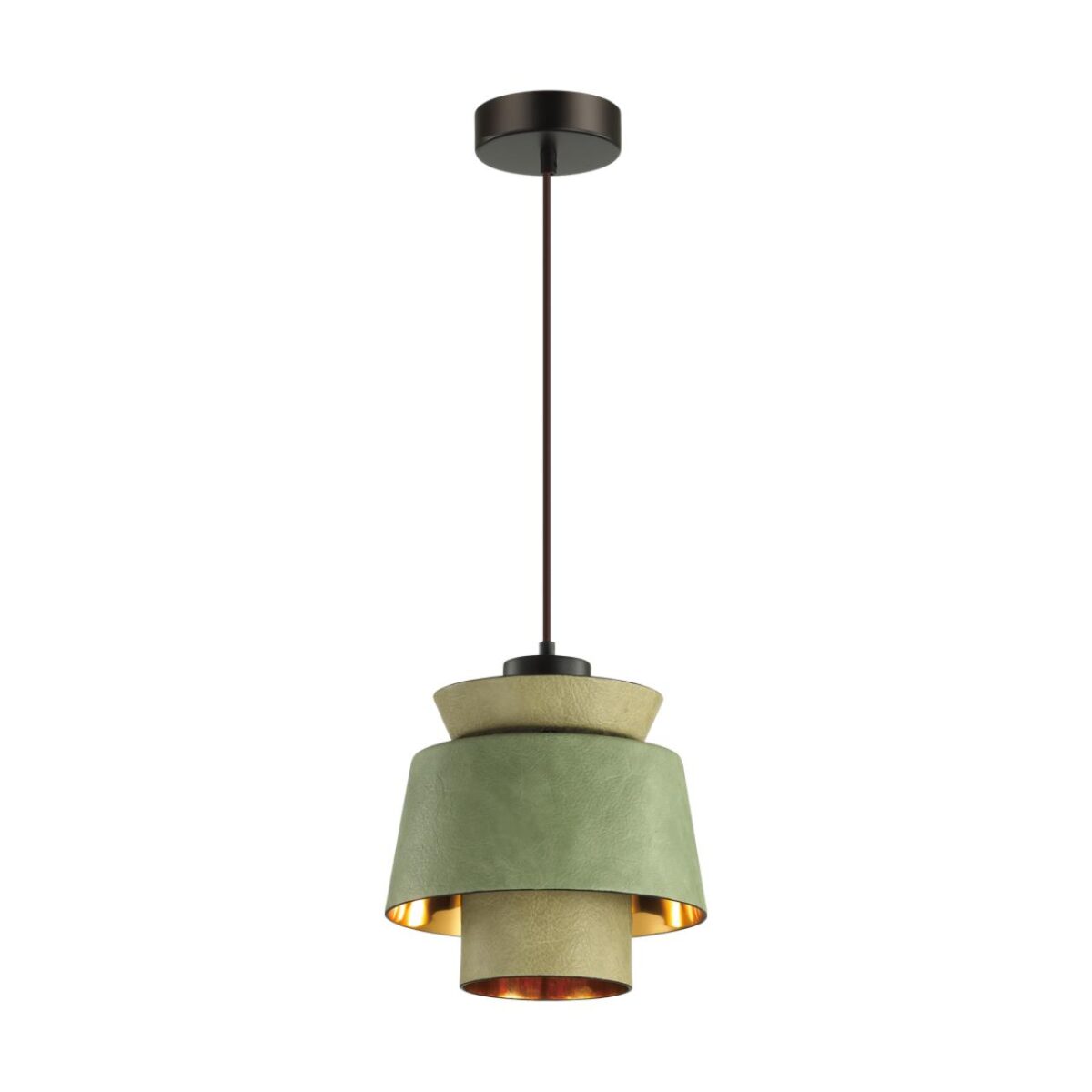 4992/1A PENDANT ODL23 381 зеленый/золотой/металл/экокожа Подвес E27 60W KRESSA — изображение 1