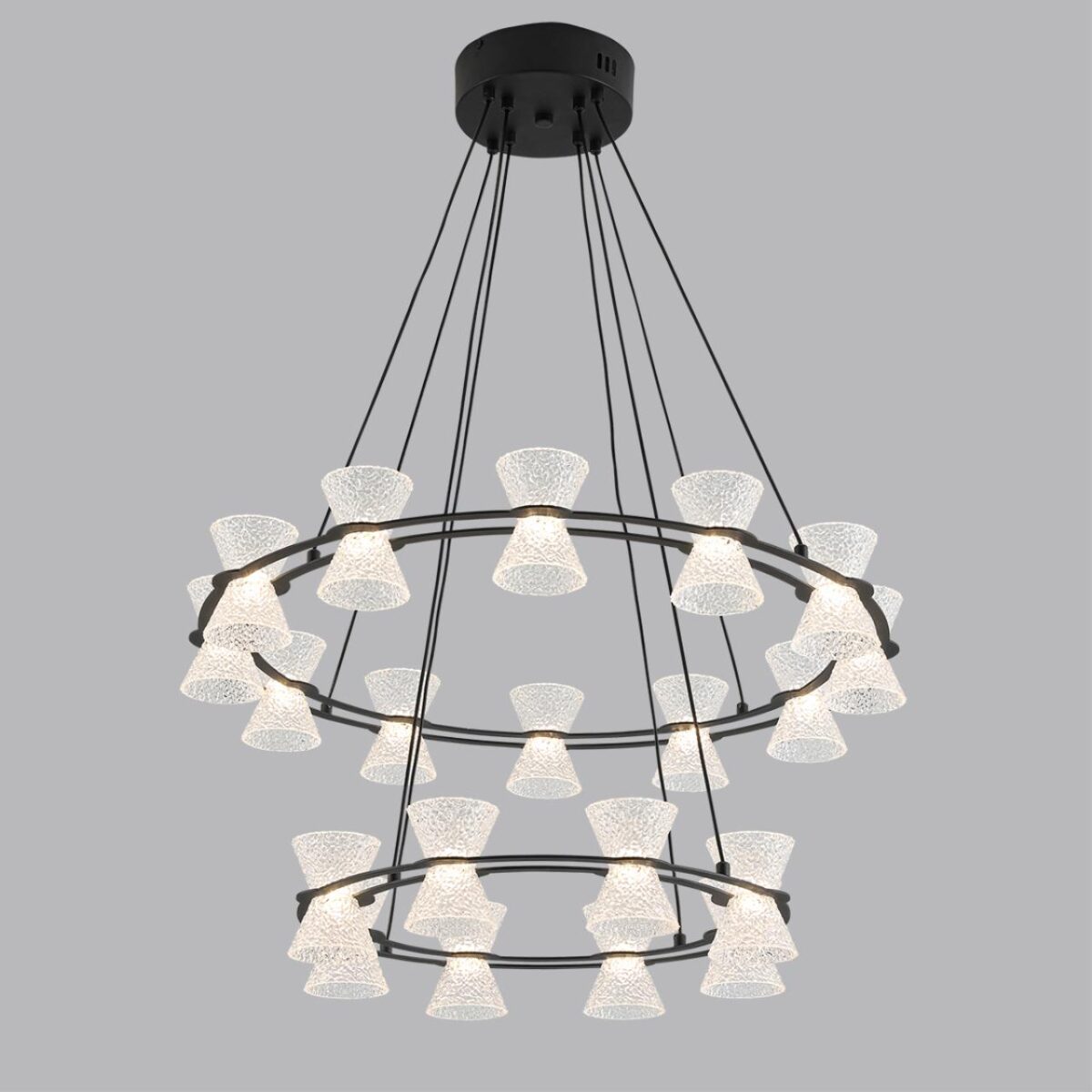 8341/70L LEDIO LN26 227 черный/прозрачный металл/акрил Люстра подвесная LED 70W 3000K 220V VINORA — изображение 2