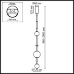 5457/5L MODERN ODL_EX26 051 светлая сатин.латунь/белый/бежевый/коричневый/металл/стекло Подвес LED x 5W 2500K CALLISTO — изображение 3