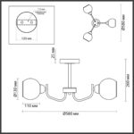 5642/3C COMFI LN23 000 чёрный, золотой Люстра потолочная E27 3*60W 220V BLISS — изображение 2