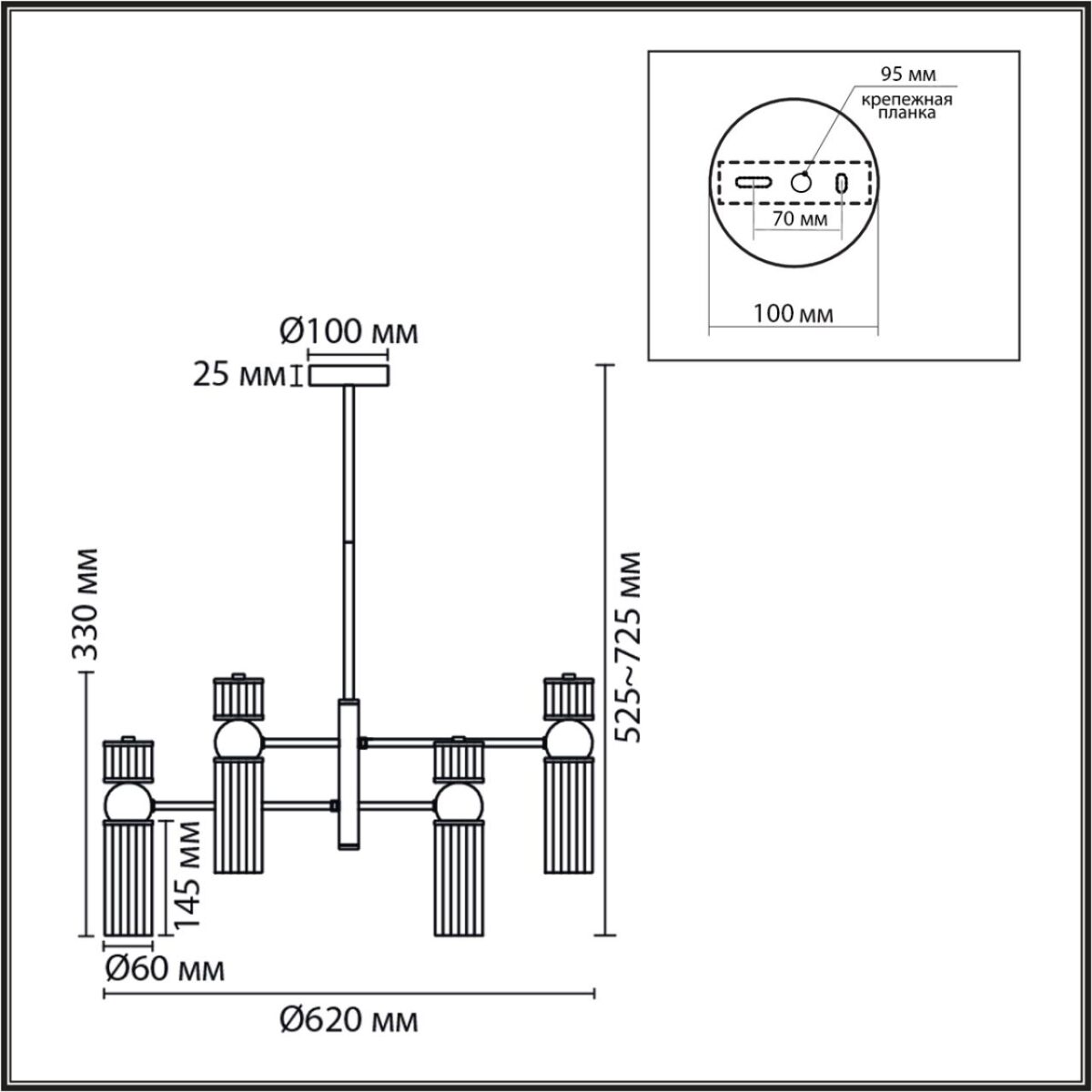 8276/6 MODERNI LN26 162 латунь/прозрачный, металл/стекло Люстра Е14 6*40W 220V DENVER — изображение 1