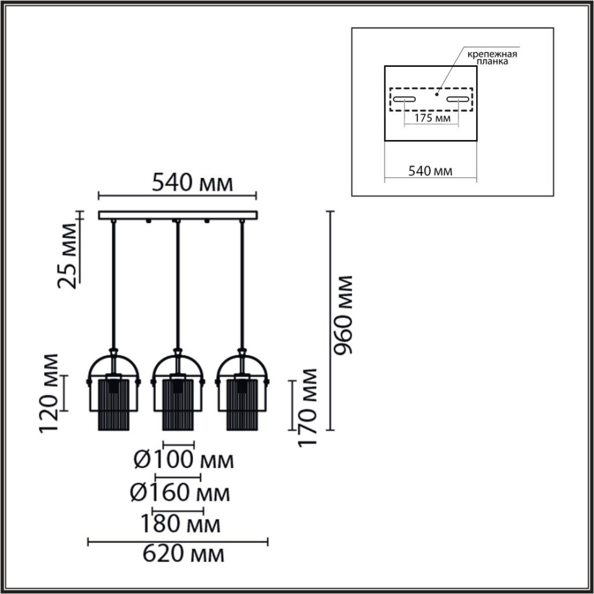 6592/3A MODERNI LN26 405 латунь/серый, металл/текстиль, стекло Подвес E14 3*40W 220V JANE — изображение 2
