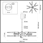 5449/28L L-VISION ODL_EX26 039 сатинированн.латунь/прозрачн./металл/стекло Люстра LED 28W (10*2.8W) 3000K 1260Лм KOLOS — изображение 3