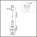 8325/28L LEDIO LN26 377 бронза/прозрачный, металл/стекло Подвес LED 13W 4000K 220V TAISHA