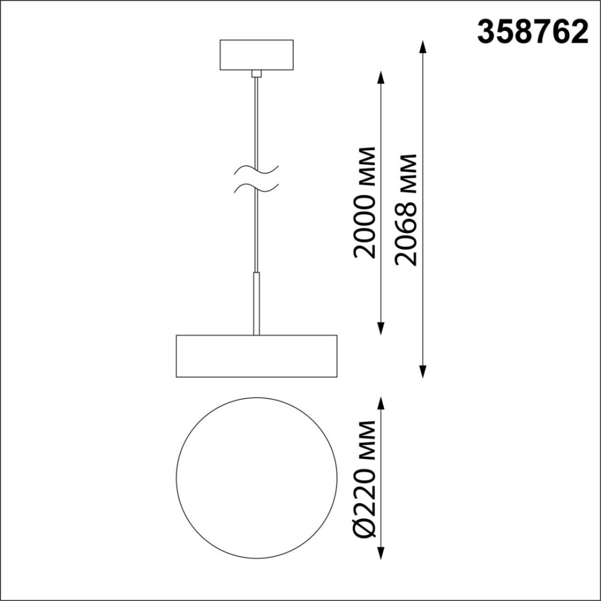 358762 OVER NT21 410 черный Светильник накладной светодиодный, длина провода 2м IP20 LED 30W 4000K 2600Лм 100-265V PROMETA — изображение 2