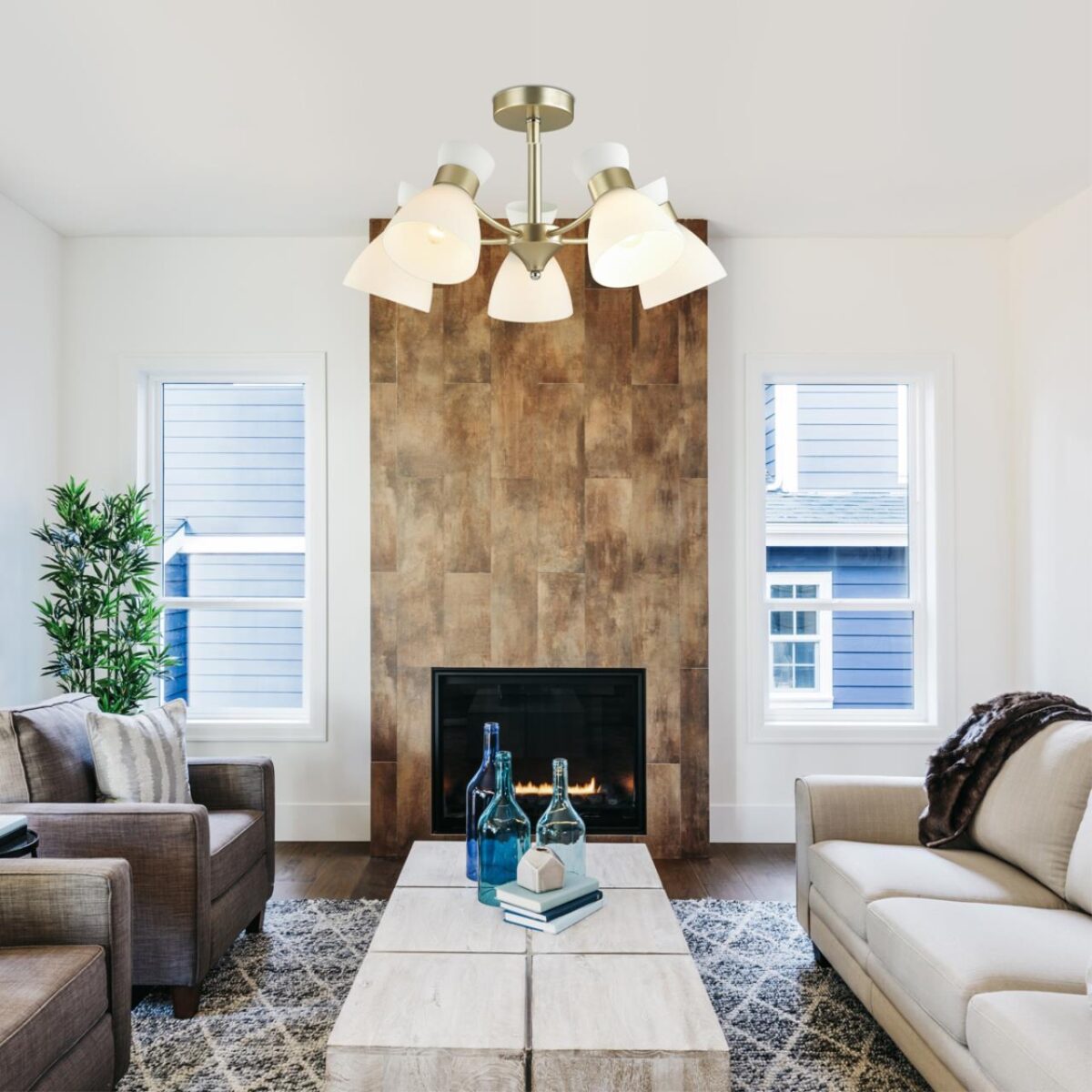 4535/5C COMFI LN26 114 матовое золото Люстра потолочная E27 5*60W 220V WILMA — изображение 2