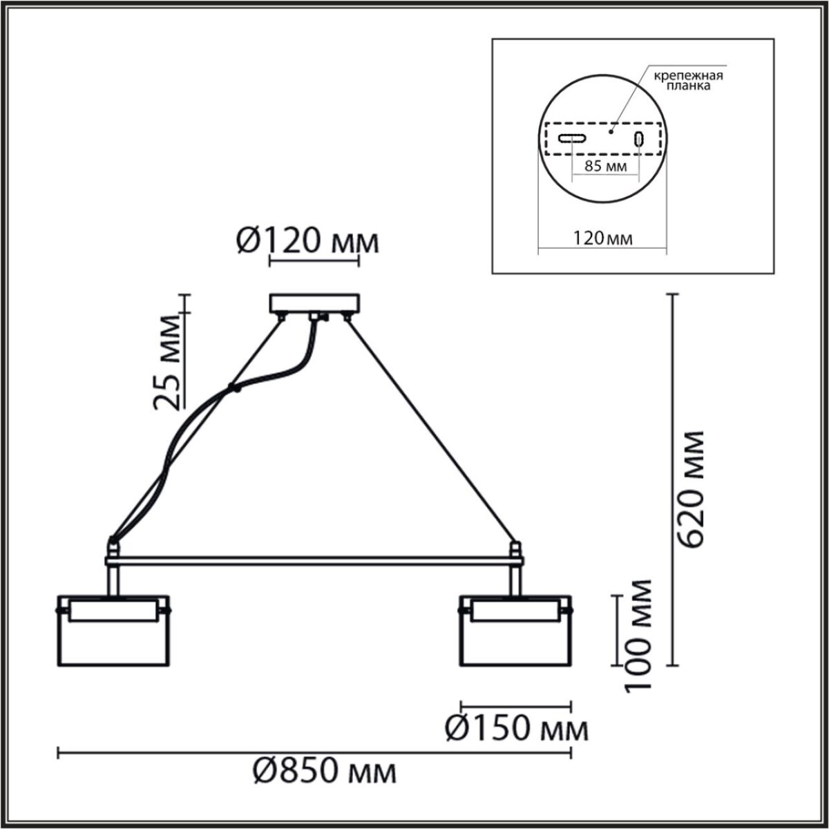 8232/8 COMFI LN26 230 черный/прозрачный, металл/стекло Светильник подвесной LED GX70 8*10W 220V NATALINA — изображение 3