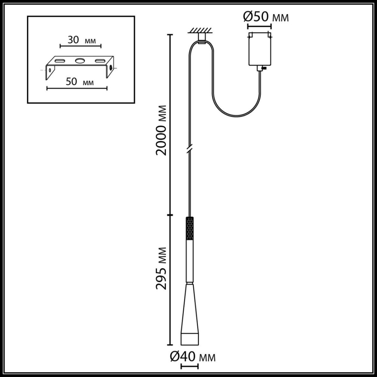 7030/6L HIGHTECH ODL26 271 светильник черный/металл/металл IP20 LED 6W 389Лм 38° 3000K 220-240V PIX — изображение 2