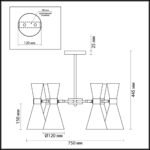 3661/6C MODERNI LN26 213 хром/матовый белый Люстра потолочная E14 6*60W 220V QUINN — изображение 2