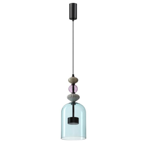 5046/12L L-VISION ODL24 369 черный/голубой/металл/стекло/керамика Подвес LED 12W 4000К 1400Лм PALLETA