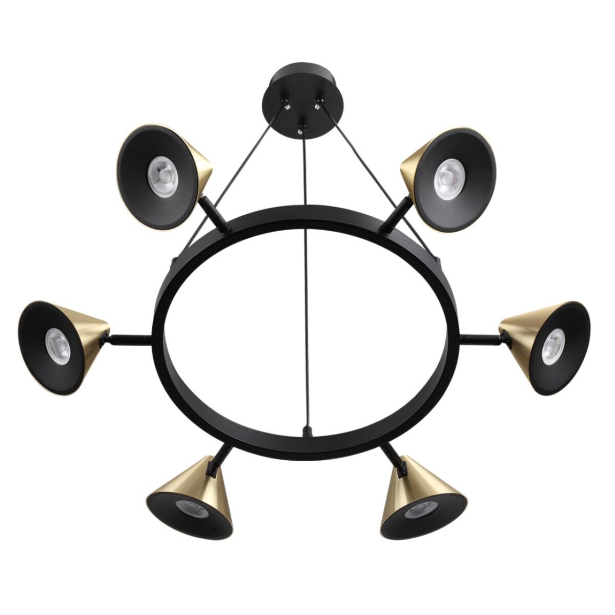 8233/6 COMFI LN26 255 черный/золото, металл Подвесной светильник GU10 LED 6*7W 220V LAMINA — изображение 3